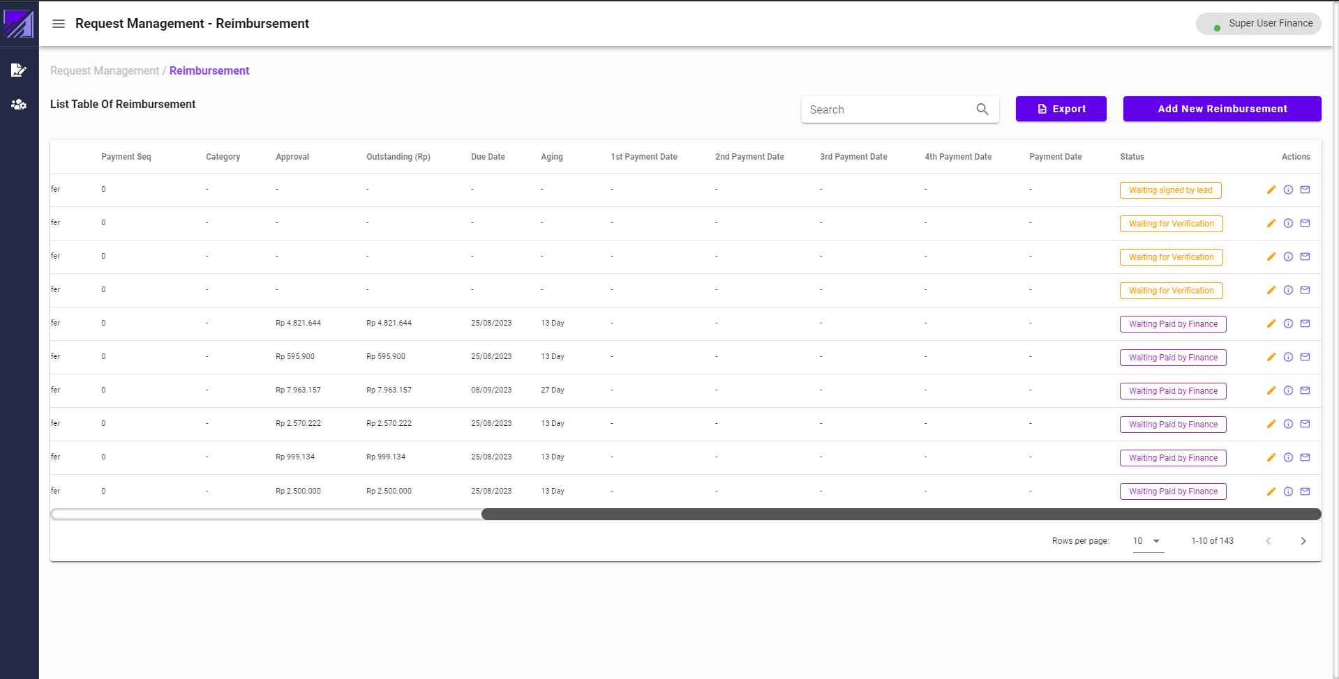 Tangkapan layar ERP for Immobi Finance